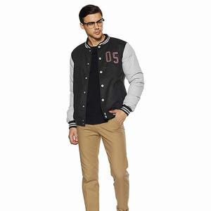Veste universitaire en laine de haute qualité pour hommes, col montant avec broderie imprimée personnalisée Letterman Design pour l'hiver - Product Image 2