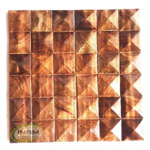 Carreaux muraux design en bois de manguier faits à la main, style d'art populaire antique, technique polie durable et décorative - Product Image 1