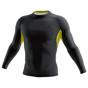 Rashguard MMA BJJ personnalisé imprimé respirant avec impression par transfert thermique Manches longues 100% polyester - Product Image 1