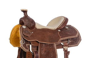 Sillín occidental de caballo de cuero de búfalo de cuero genuino de calidad superior para carreras de barriles y equitación con tamaños personalizados - Product Image 3