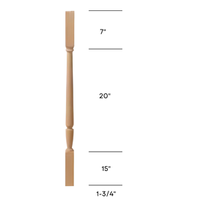 Accessoires d'escalier de meubles de balustres robustes personnalisés de haute qualité 2005P 42 ''en bois de caoutchouc pour escalier - Product Image 5