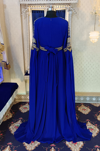 Royal blue designer islamic <b>kaftan</b> - Product Image 2