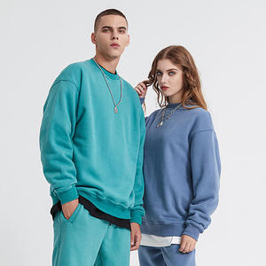 Logotipo personalizado serigrafía venta al por mayor de lana de algodón Unisex cuello redondo Jumper bordado cuello redondo sudadera para hombres sudaderas con capucha - Product Image 1