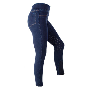 Derniers modèles de vêtements équestres, vêtements de sport, pantalons leggings avec patch au genou, vente en gros personnalisée, collants d'équitation en denim, leggings - Product Image 6