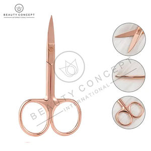 Ciseaux à ongles incurvés en or rose pour femmes et hommes, qualité allemande, acier inoxydable, ciseaux de manucure et pédicure, cuticules, pour droitiers - Product Image 3