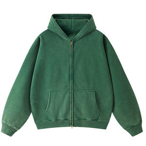 Sudaderas con Capucha y Cierre Completo para Hombre, Lisas, de Algodón 100%, Lavadas con Ácido, de Alta Calidad, Personalizadas al por Mayor - Product Image 6