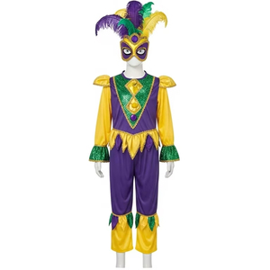 Disfraz Infantil de Mardi Gras para Televisión y Cine, Tela Suave, Diseño Colorido, Vestido Cómodo para Niños para Fiestas de Carnaval y Eventos - Product Image 1