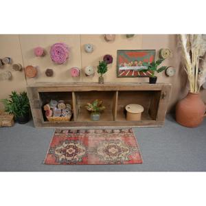 2x3,4 ft Rug, Turkish Vintage Rug, <b>Red</b> <b>Wool</b> Rug - Product Image 3