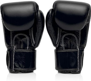Gants de boxe en cuir PU de qualité supérieure, style compétition, rembourrage léger en mousse, absorption des chocs, imperméables, doigts entièrement protégés, avec protection du poignet - Product Image 2