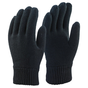 Hombres unisex Cálido Acrílico Guantes de punto al por mayor Negro Guantes de dedo completo con logotipo personalizado Color Asequible Micro-Touch Diseño - Product Image 1
