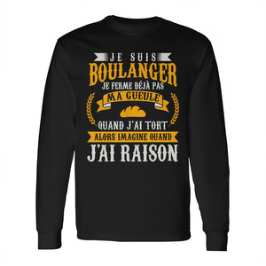 Camiseta de manga larga Baker, estilo francés, unisex, cuello redondo, para adultos, ropa promocional - Product Image 3