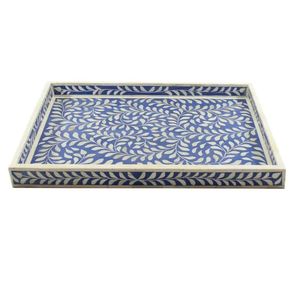 Plateau de service en bois fait main avec incrustations d'os, non toxique et durable, plateau décoratif pour la salle à manger et la décoration de table - Product Image 3