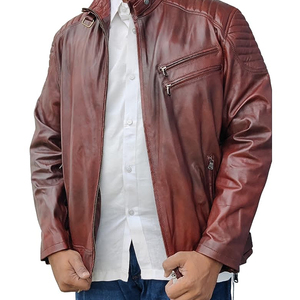 New Pakistani Wholesale <b>Sheep</b> <b>Skin</b> <b>Jackets</b> OEM Service High Street Style Waterproof Breathable Quick Dry Stand Men's Motorbike - Product Image 4