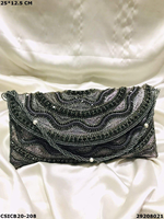 Nuevo Diseño de Patrones Étnicos, Bolso de Mano de Noche para Mujer, Hecho a Mano por Diseñadores, de Primera Calidad, con Cuentas Bordadas y Tipografía