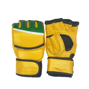 Guantes de cuero de vaca de medio dedo para hombre, guantes de boxeo y entrenamiento MMA, guantes de cuero de medio dedo - Product Image 1