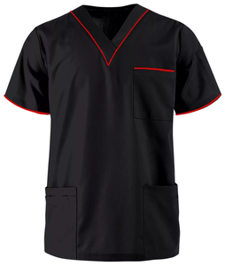 Uniformes hospitaliers unisexes personnalisés de haute qualité, col en V, poches avant, Spendix, uniformes médicaux tissés en soie, uniformes hospitaliers - Product Image 2