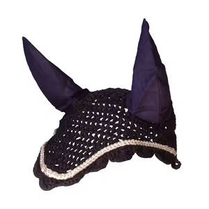 Capuche de cheval sur mesure de haute qualité avec oreilles matériau respirant nouvel ensemble de tapis de selle équestre - Product Image 1