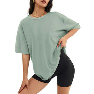 Grande taille personnalisé femmes ample coton délavé T-Shirt surdimensionné col rond avec impression et Logo XS grande taille approvisionnement en gros - Product Image 3