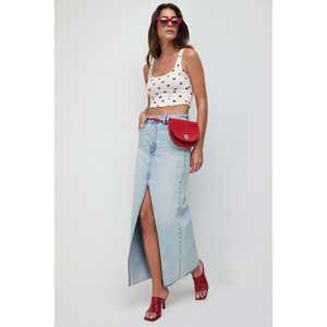 Blusa Casual con Tirantes Gruesos y Logotipo Frontal, 100% Algodón, Manga Casquillo - Product Image 4