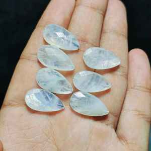 Lote de Briolette de piedra lunar arcoíris llamativo azul, 7 piezas, 10x16 MM, forma de pera, piedras preciosas naturales sueltas para hacer joyas, regalo para ella - Product Image 2