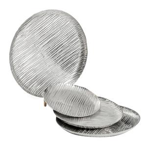 Design moderne Finition dorée Bordure gaufrée Décorative Forme personnalisée Plateaux de service en métal Fournitures pour hôtels et restaurants - Product Image 2