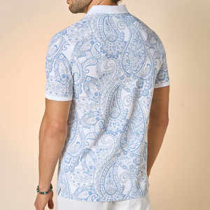 Summer New Men's Casual Polo Shirt Fashion Sports Short-Sleeve panel Polo T-Shirt Top Custom printed Men's polo Shirt - Product Image 3