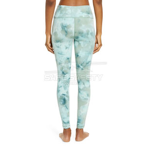 Leggings de yoga imprimés par sublimation avec logo personnalisé pour femmes avec fonction de séchage rapide fermeture à la taille élastique Design unique - Product Image 3
