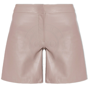 Pantalones cortos de piel sintética personalizados para mujer, cintura alta y estilos de motorista para boutique al por mayor - Product Image 6