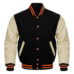 Veste universitaire moderne, style tendance inspiré des vestes de baseball, corps en laine, manches en cuir, idéale pour les tendances streetwear - Product Image 1