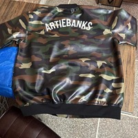 Ensemble de survêtement en simili cuir camouflage PU pour homme, vêtements de sport streetwear, tenue de jogging de haute qualité