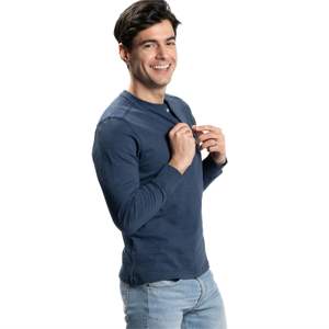 เสื้อเฮนลี่ย์แขนยาวลำลองของผู้ชายคอกลมผ้าฝ้ายนุ่มออกแบบสำหรับการพักผ่อนและกิจกรรมกลางแจ้ง - Product Image 5