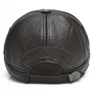 Casquette de baseball rétro en cuir de vache véritable pour homme, style 2025, marron, cuir de vache véritable, réglable - Product Image 4