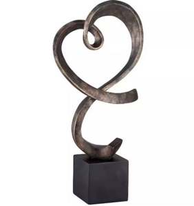 Objet décoratif en aluminium et métal fini argent de grande qualité avec base pour la décoration intérieure du bureau de l'hôtel - Product Image 4