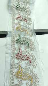 Tela de encaje bordado elegante hecha a medida, patrones florales, 100% algodón, estilo Vintage ecológico para vestidos, accesorios de decoración - Product Image 5