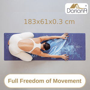 Premium Suede Yoga <b>Mat</b> Whale Design Black 183 × 61 cm Thick 3 mm Natural Rubber Non Slip Yoga Pilates Fitness <b>Mat</b> - Product Image 5