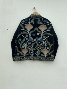 Wholesale Handmade Suzani Embroidery Velvet Winter <b>Jacket</b> Women Short Suzani <b>Jacket</b> Free Size Short <b>Quilted</b> <b>Jacket</b> - Product Image 4
