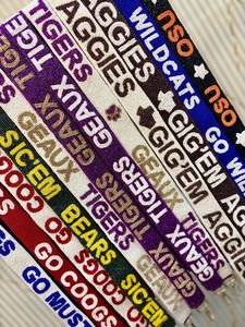 Sangle de sac à main perlée pour le jour du match, motif classique à carreaux orange et blanc, sangle bandoulière réglable de 47 pouces pour sacs à main - Product Image 2