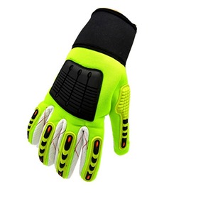 Guantes de cuero de protección pesada para petróleo y gas Guantes resistentes a cortes de dedos completos al por mayor Protección TPR con refuerzo - Product Image 6