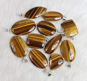 Colgante de piedras preciosas de ojo de tigre amarillo natural de calidad superior al por mayor, abalorios de joyería de moda - Product Image 3