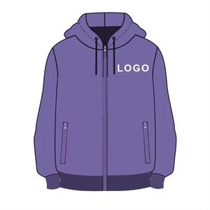 2024 Sudadera con capucha personalizada de alta calidad 100% algodón con cremallera completa Sudadera sólida Logotipo bordado Impermeable OEM - Product Image 6