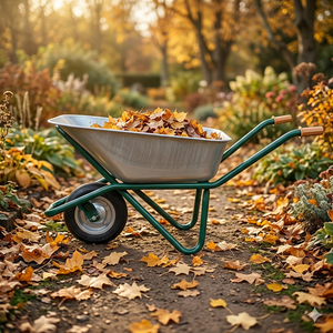 Best Sell Galvanized Heavy Duty Durable <b>Wheelbarrow</b> Green Frame Steel Tray 0.7mm 100L 200kg Pneumatic Tire for Garden - Product Image 6
