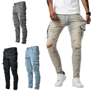 High Quality Slim <b>Jeans</b> <b>Men's</b> Casual Street Style Solid Color <b>Elastic</b> <b>Jeans</b> for Spring, Summer, Fall and Winter <b>Men's</b> Pants - Product Image 4