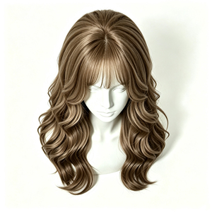 Peluca de Cabello Humano con Tinte Marrón Caramelo, Estilo Francés - Product Image 5