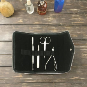 ชุดอุปกรณ์ทำเล็บ4-Pcs แบบใช้ซ้ำได้อุปกรณ์ทำเล็บเท้าพร้อมกระเป๋าหนังเทียมสแตนเลส - Product Image 2