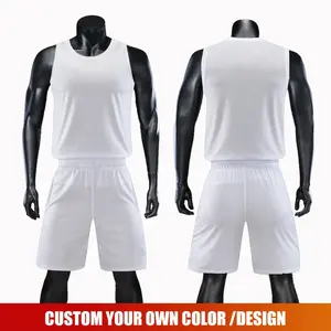 Ensemble de maillots de basket-ball pour hommes en gros, taille plus, respirant, polyester, uniforme d'équipe, taille XS, ensemble imprimé, ensemble de basket-ball pas cher 2025 - Product Image 2