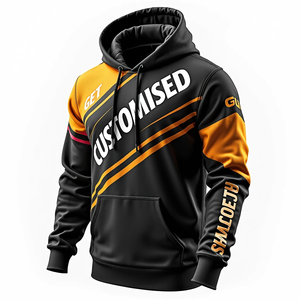 เสื้อฮู้ดดี้แบบซับลิเมชั่น ทนทาน สำหรับผู้ชาย ทรงโอเวอร์ไซส์ สไตล์สตรีทแวร์ ปรับแต่งได้ ผลิตจากผ้าโพลีเอสเตอร์ 100% ผสมผ้าฝ้ายเนื้อนุ่ม สวมใส่สบาย - Product Image 4