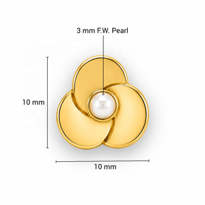 JJBRAVO Pendientes de Oro Macizo con Triple Disco y Perla de Agua Dulce AAA, Joyería Fina Moderna y Clásica para Mujer, Venta al por Mayor OEM ODM - Product Image 6