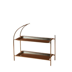 Merveilleux serveur de collations en fer à deux niveaux support d'outils de gâteau artisanaux taille et forme personnalisées pour la construction en métal en gros - Product Image 2