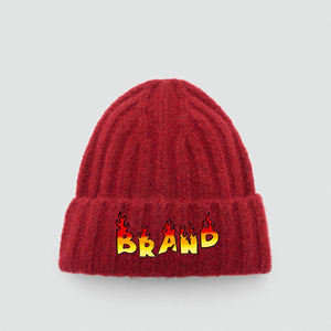 Gorro informal de invierno con patrón de personajes personalizable para hombre, gorro cálido de punto Jacquard suave de lana 100%, ropa deportiva para exteriores OEM - Product Image 6