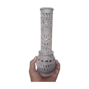Brûleur d'encens et porte-bâton de sculpture en stéatite de produit incurvé naturel de meilleure qualité avec article de cadeau religieux en forme de tour - Product Image 6